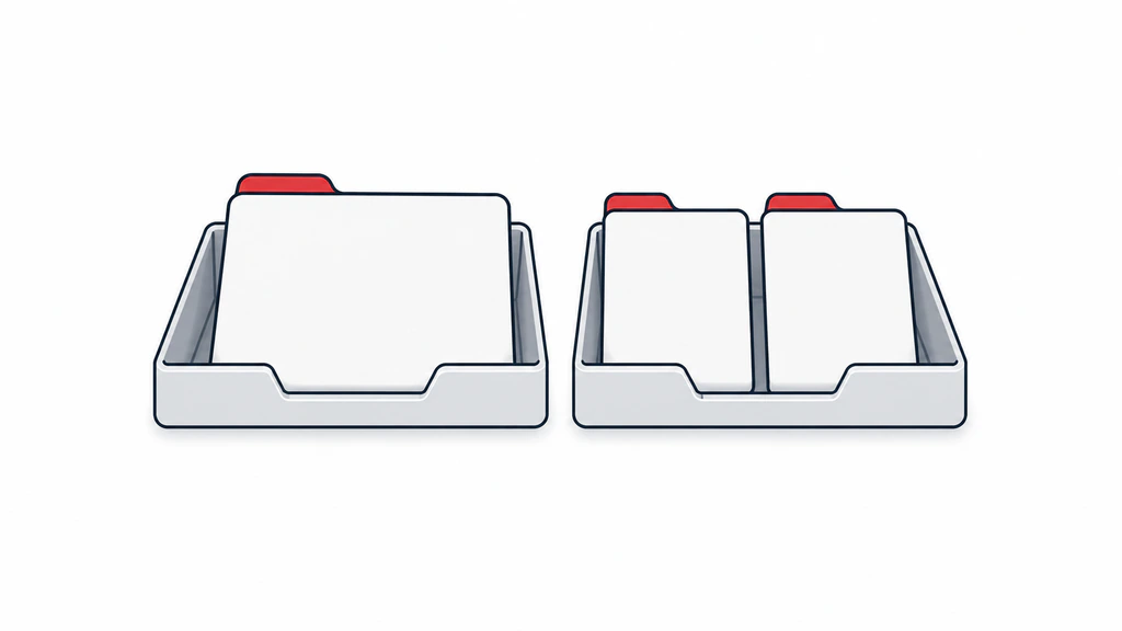 Two balanced blank-document trays introduce shared and separate household banking administration, without depicting actual account access or ownership rights.